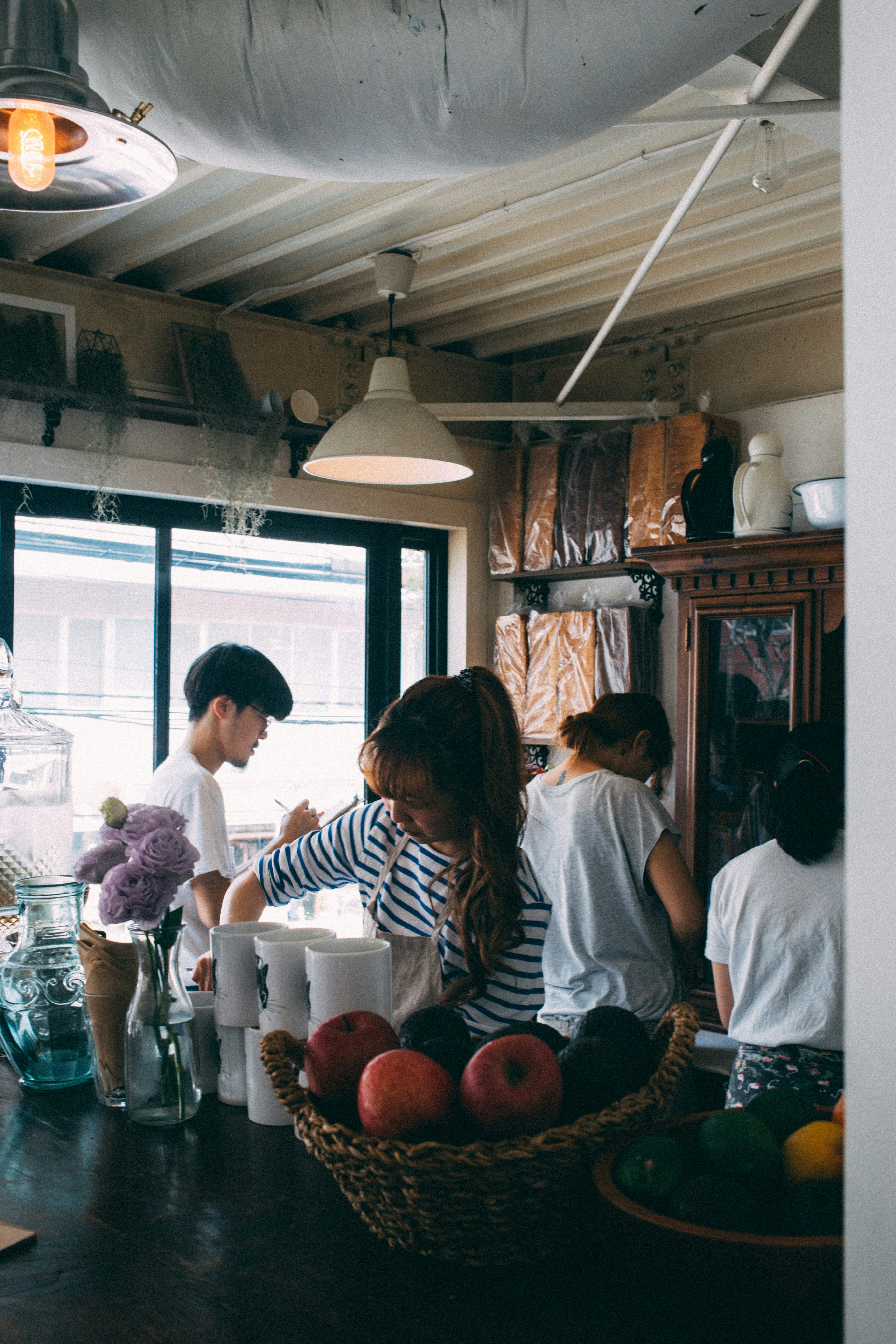 Asians prepping food.